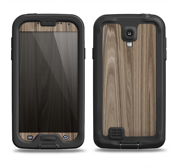 The Beige Woodgrain Samsung Galaxy S4 LifeProof Fre Case Skin Set
