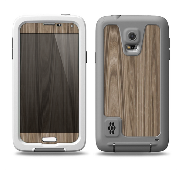 The Beige Woodgrain Samsung Galaxy S5 LifeProof Fre Case Skin Set