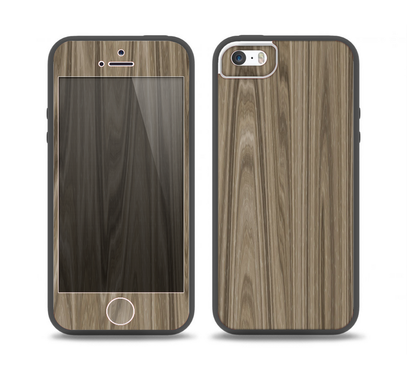 The Beige Woodgrain Skin Set for the iPhone 5-5s Skech Glow Case