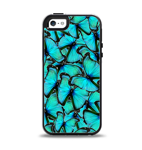 The Butterfly BackGround Flat Apple iPhone 5-5s Otterbox Symmetry Case Skin Set