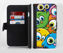 The Big-Eyed Highlighted Cartoon Birds Ink-Fuzed Leather Folding Wallet Credit-Card Case for the Apple iPhone 6/6s, 6/6s Plus, 5/5s and 5c