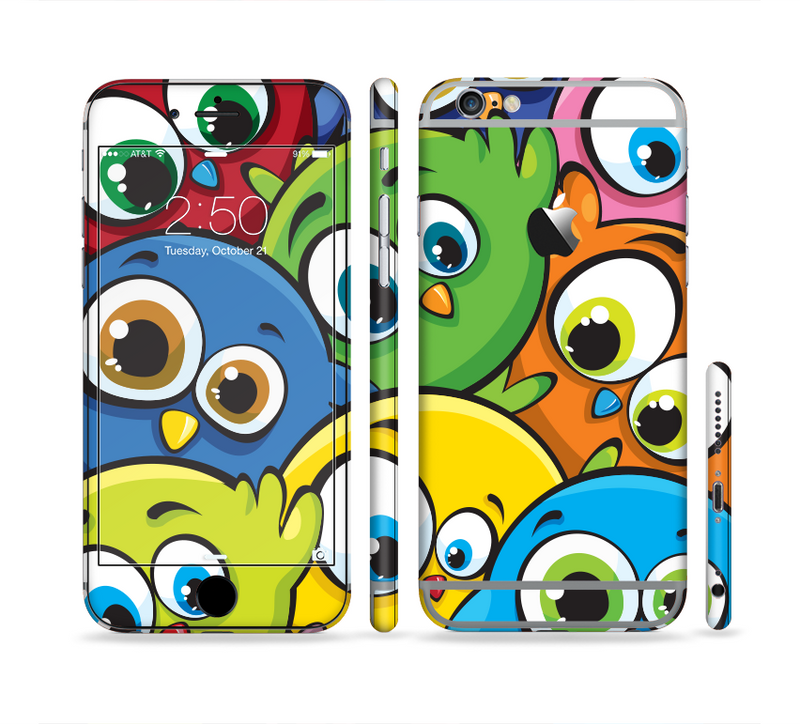 The Big-Eyed Highlighted Cartoon Birds Sectioned Skin Series for the Apple iPhone 6 Plus
