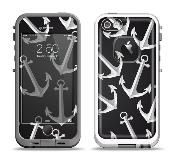 The Black Anchor Collage Apple iPhone 5-5s LifeProof Fre Case Skin Set