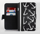 The Black Anchor Collage Ink-Fuzed Leather Folding Wallet Credit-Card Case for the Apple iPhone 6/6s, 6/6s Plus, 5/5s and 5c