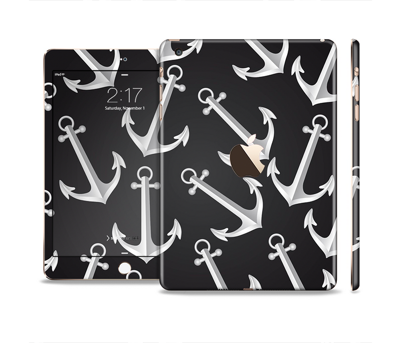 The Black Anchor Collage Full Body Skin Set for the Apple iPad Mini 3