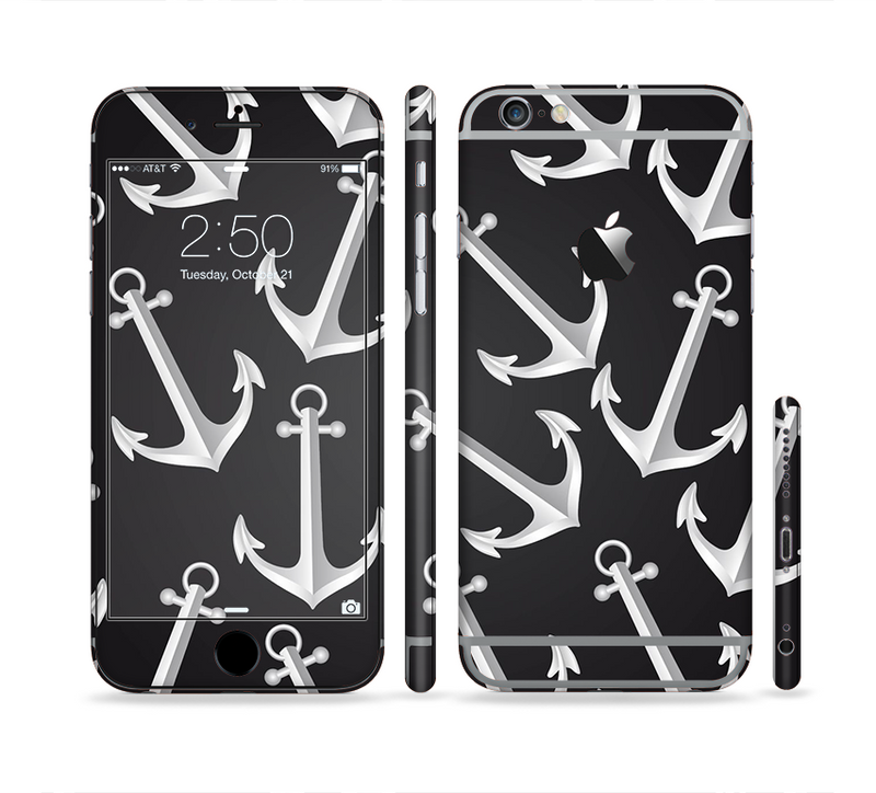 The Black Anchor Collage Sectioned Skin Series for the Apple iPhone 6 Plus