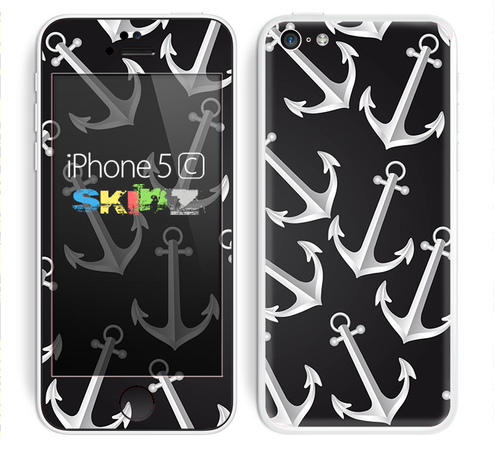 The Black Anchor Collage Skin for the Apple iPhone 5c