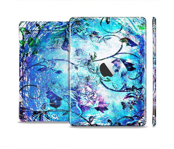 The Black & Bright Color Floral Pastel Full Body Skin Set for the Apple iPad Mini 2