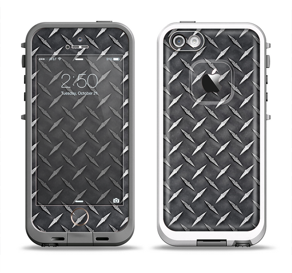 The Black Diamond-Plate Apple iPhone 5-5s LifeProof Fre Case Skin Set