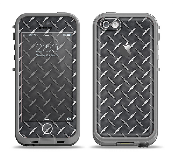 The Black Diamond-Plate Apple iPhone 5c LifeProof Fre Case Skin Set