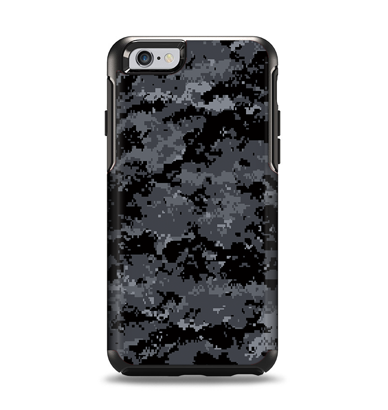 The Black Digital Camouflage Apple iPhone 6 Otterbox Symmetry Case Skin Set