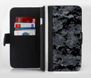 The Black Digital Camouflage Ink-Fuzed Leather Folding Wallet Credit-Card Case for the Apple iPhone 6/6s, 6/6s Plus, 5/5s and 5c