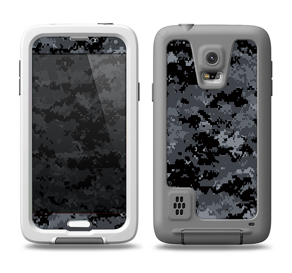 The Black Digital Camouflage Samsung Galaxy S5 LifeProof Fre Case Skin Set