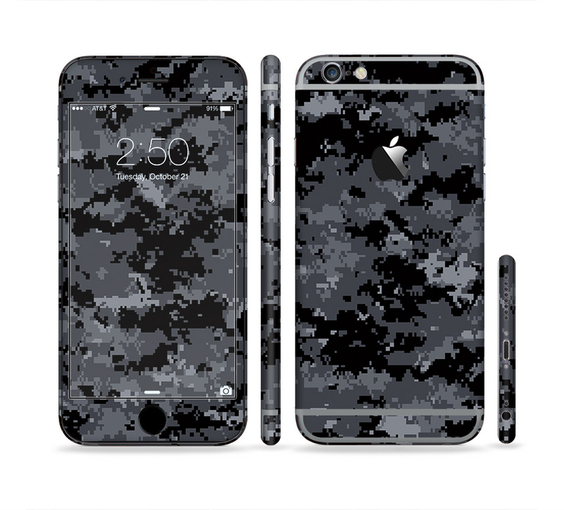 The Black Digital Camouflage Sectioned Skin Series for the Apple iPhone 6