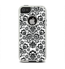 The Black Floral Delicate Pattern Apple iPhone 5-5s Otterbox Commuter Case Skin Set