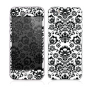 The Black Floral Delicate Pattern Skin for the Apple iPhone 5s