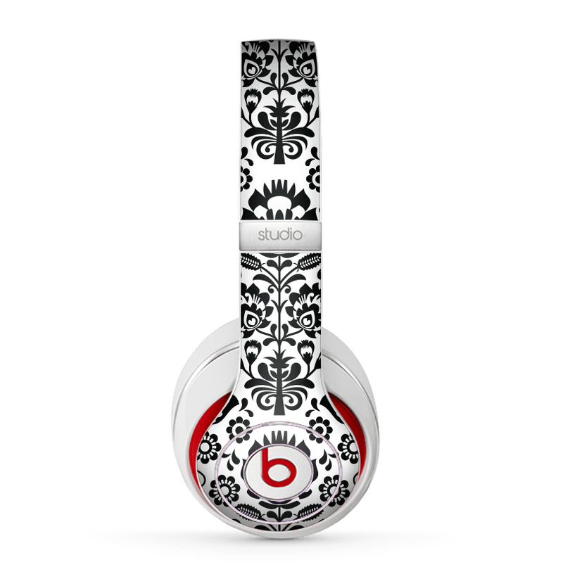 The Black Floral Delicate Pattern Skin for the Beats by Dre Studio (2013+ Version) Headphones