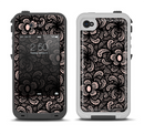 The Black Floral Lace Apple iPhone 4-4s LifeProof Fre Case Skin Set