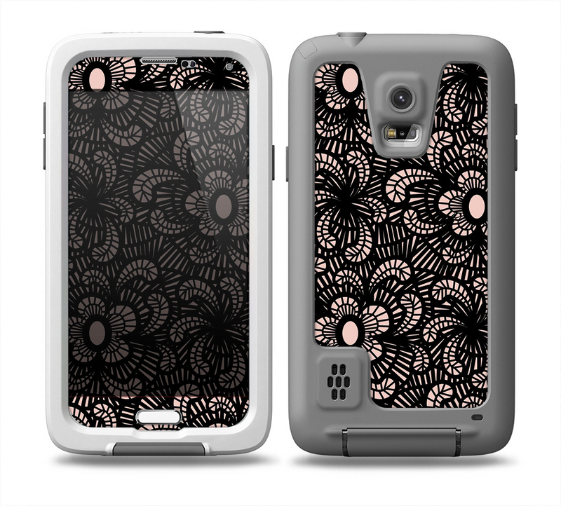 The Black Floral Lace Skin for the Samsung Galaxy S5 frē LifeProof Case