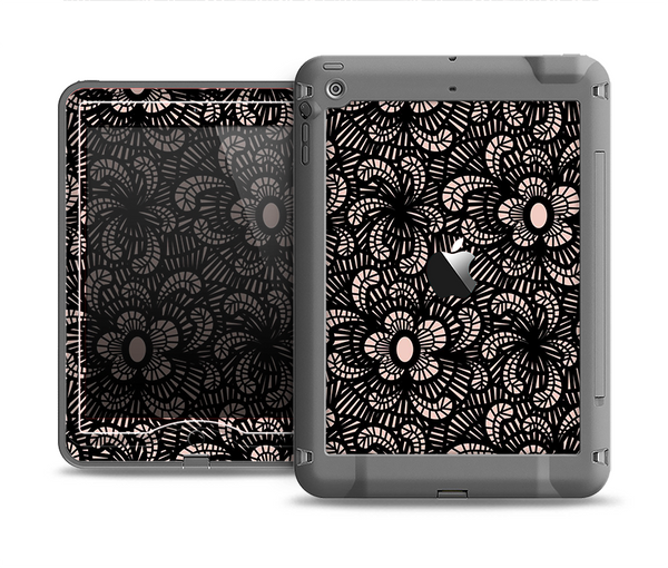 The Black Floral Lace Apple iPad Mini LifeProof Nuud Case Skin Set