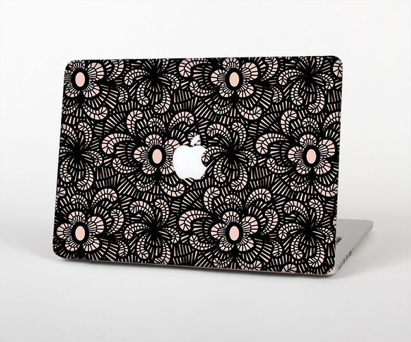 The Black Floral Lace Skin Set for the Apple MacBook Air 11"