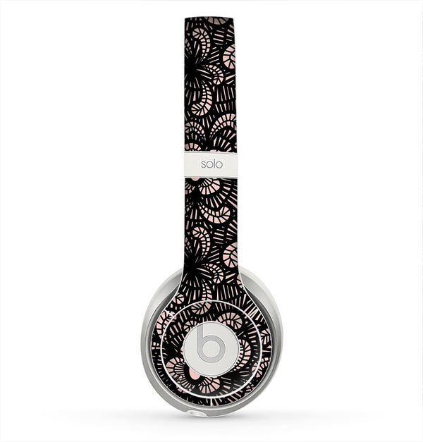 The Black Floral Lace Skin for the Beats by Dre Solo 2 Headphones