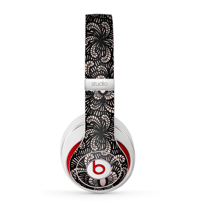 The Black Floral Lace Skin for the Beats by Dre Studio (2013+ Version) Headphones