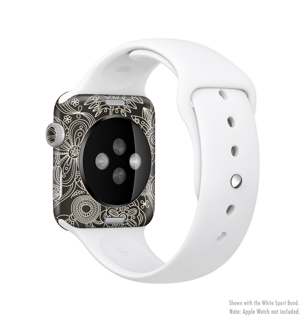 The Black Floral Laced Pattern V2 Full-Body Skin Kit for the Apple Watch