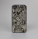 The Black Floral Laced Pattern V2 Skin-Sert for the Apple iPhone 4-4s Skin-Sert Case