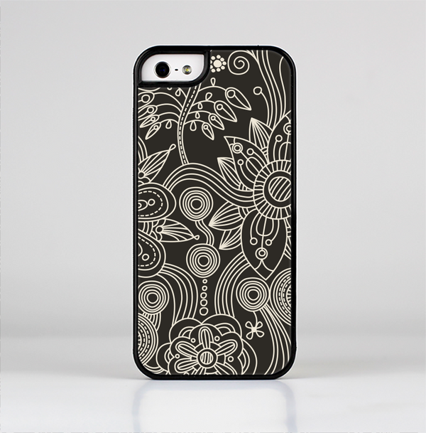 The Black Floral Laced Pattern V2 Skin-Sert Case for the Apple iPhone 5/5s