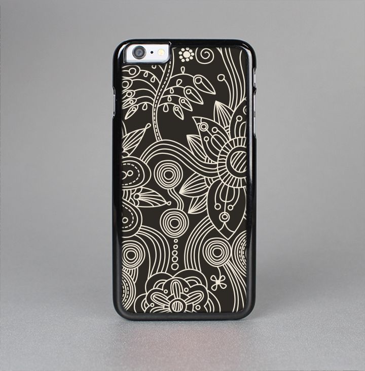The Black Floral Laced Pattern V2 Skin-Sert Case for the Apple iPhone 6 Plus