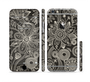 The Black Floral Laced Pattern V2 Sectioned Skin Series for the Apple iPhone 6s Plus