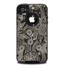 The Black Floral Laced Pattern V2 Skin for the iPhone 4-4s OtterBox Commuter Case