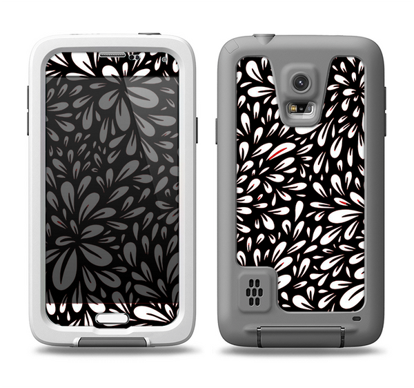 The Black Floral Sprout Samsung Galaxy S5 LifeProof Fre Case Skin Set