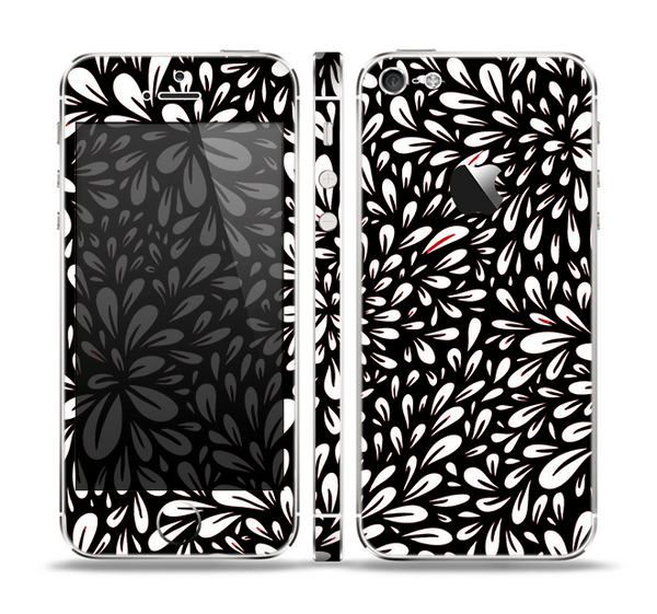 The Black Floral Sprout Skin Set for the Apple iPhone 5