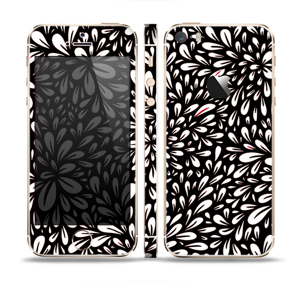 The Black Floral Sprout Skin Set for the Apple iPhone 5s