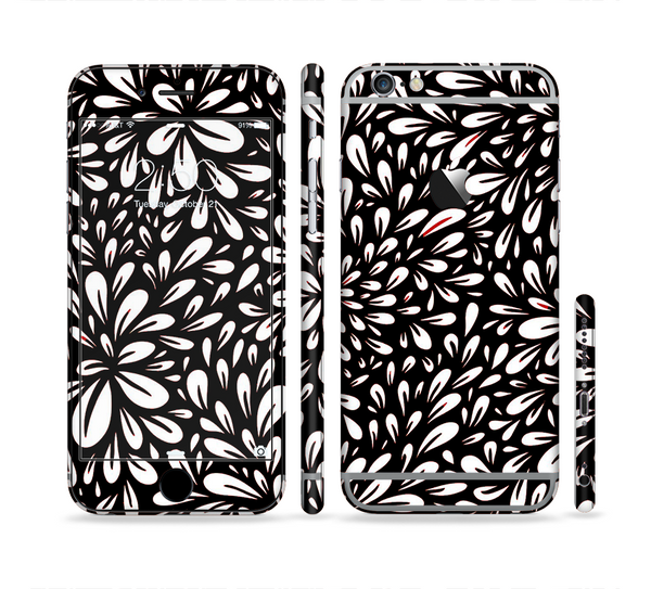 The Black Floral Sprout Sectioned Skin Series for the Apple iPhone 6 Plus