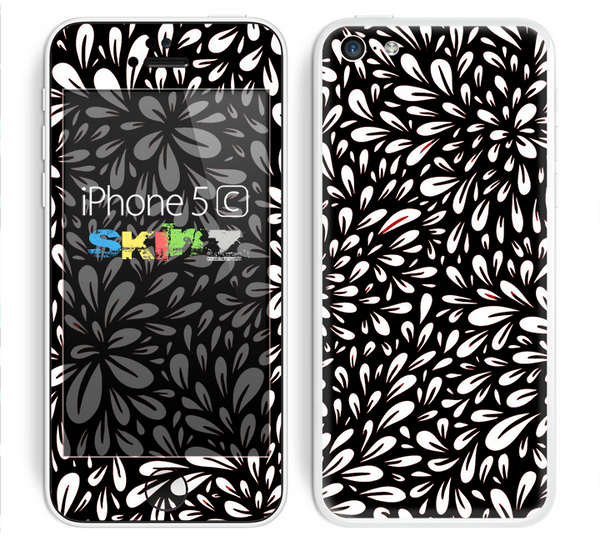 The Black Floral Sprout Skin for the Apple iPhone 5c