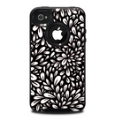The Black Floral Sprout Skin for the iPhone 4-4s OtterBox Commuter Case