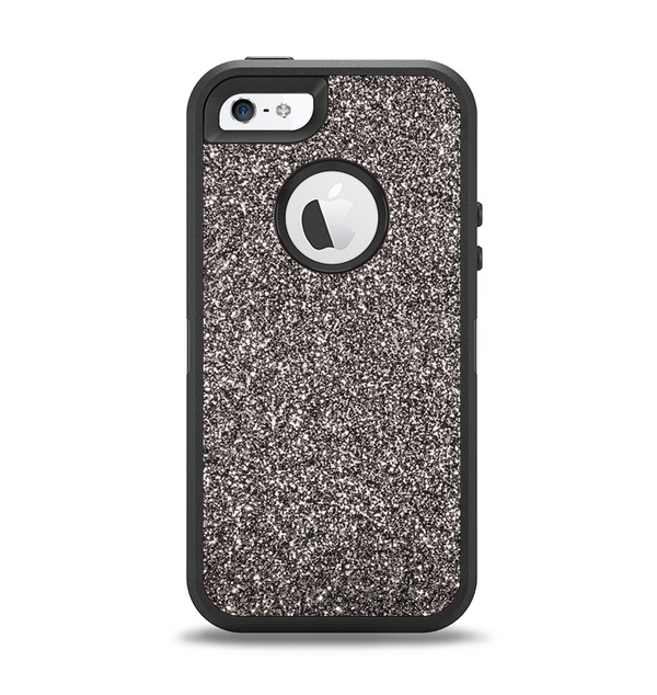 The Black Glitter Ultra Metallic Apple iPhone 5-5s Otterbox Defender Case Skin Set