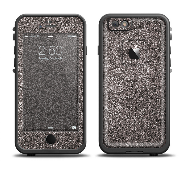 The Black Glitter Ultra Metallic Apple iPhone 6 LifeProof Fre Case Skin Set