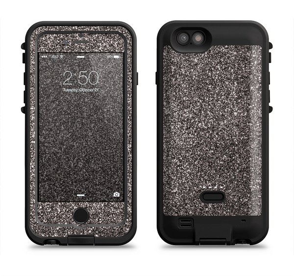 The Black Glitter Ultra Metallic Apple iPhone 6/6s LifeProof Fre POWER Case Skin Set