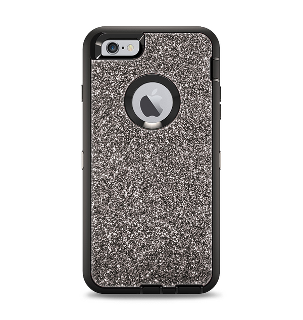 The Black Glitter Ultra Metallic Apple iPhone 6 Plus Otterbox Defender Case Skin Set