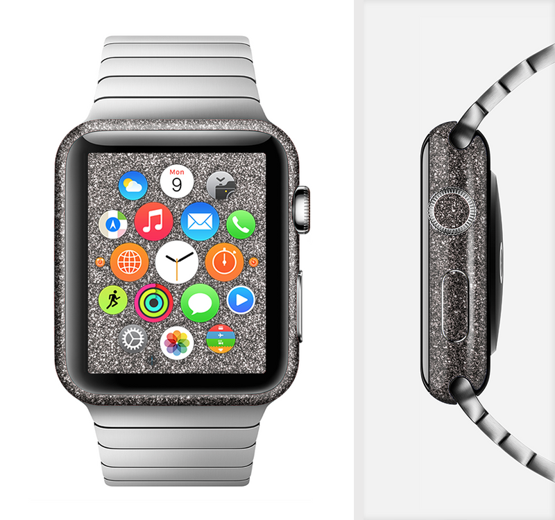 The Black Glitter Ultra Metallic Full-Body Skin Kit for the Apple Watch