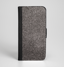 The Black Glitter Ultra Metallic Ink-Fuzed Leather Folding Wallet Case for the iPhone 6/6s, 6/6s Plus, 5/5s and 5c