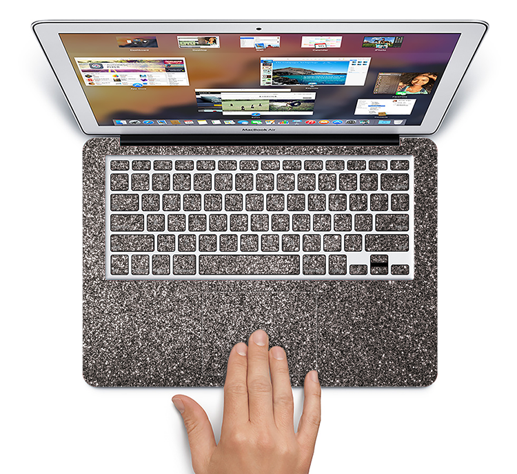The Black Glitter Ultra Metallic Skin Set for the Apple MacBook Air 11"