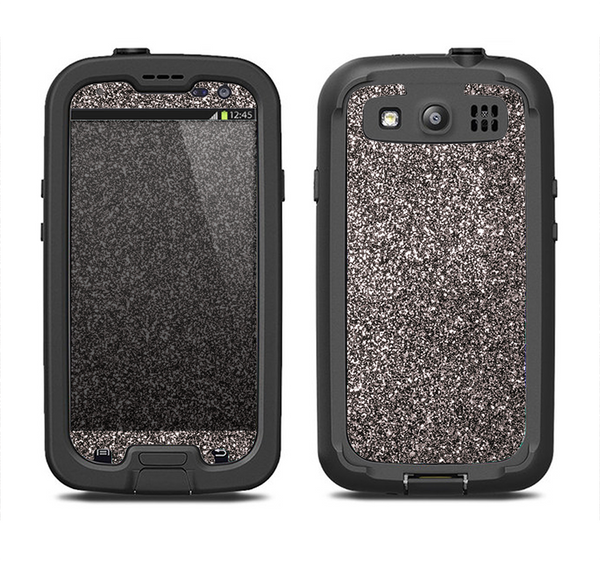 The Black Glitter Ultra Metallic Samsung Galaxy S3 LifeProof Fre Case Skin Set