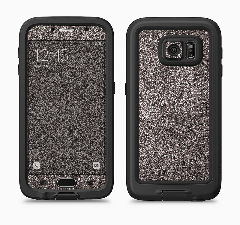The Black Glitter Ultra Metallic Full Body Samsung Galaxy S6 LifeProof Fre Case Skin Kit