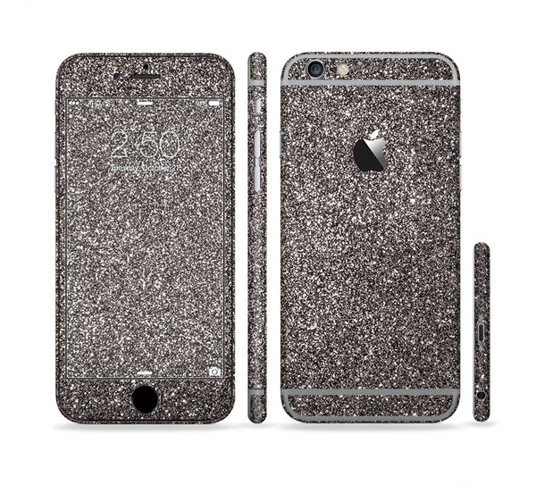 The Black Glitter Ultra Metallic Sectioned Skin Series for the Apple iPhone 6 Plus