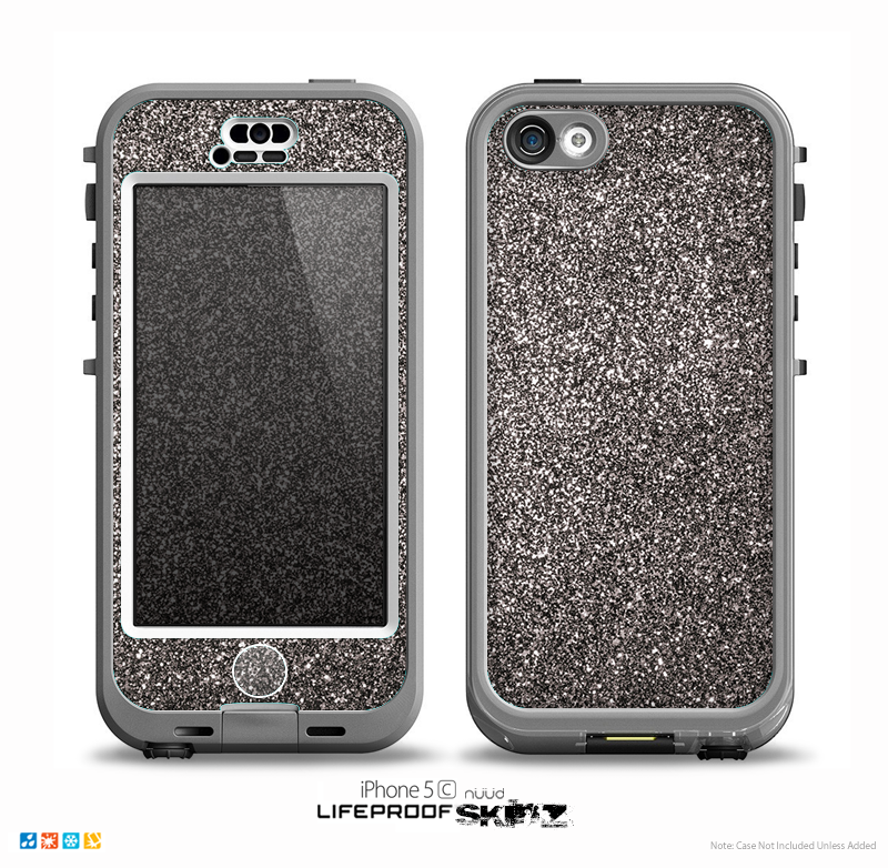 The Black Glitter Ultra Metallic Skin for the iPhone 5c nüüd LifeProof Case